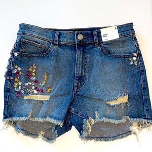 Express Embellished & Distress High Rise Short